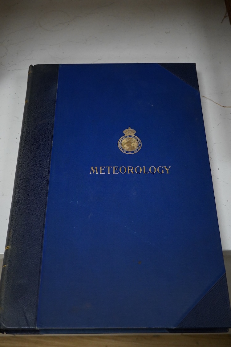 Atlas of Meteorology (Bartholomew's Physical Atlas - vol. III). num. coloured plates, letterpress text; publisher's gilt half morocco and cloth, gilt top, folio. 1899. * prepared at the Edinburgh Geographical Institute;